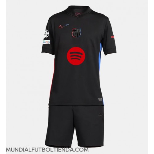 Camiseta Barcelona Segunda Equipación Replica 2024-25 para niños mangas cortas (+ Pantalones cortos)